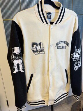 Death Row Records 91 Varsity Jacket Men's Large Black Cream Hip Hop Rap